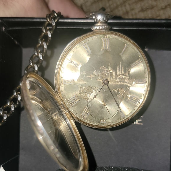 18k gold and silver men's 1874 pocket watch - Picture 2 of 3